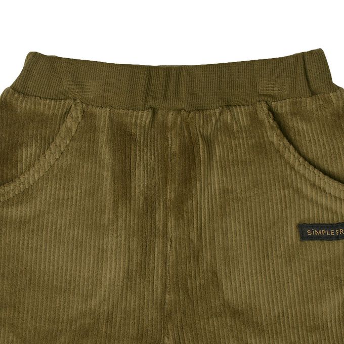 akachan honpo - 10分蓬蓬褲-燈心絨-軍綠色