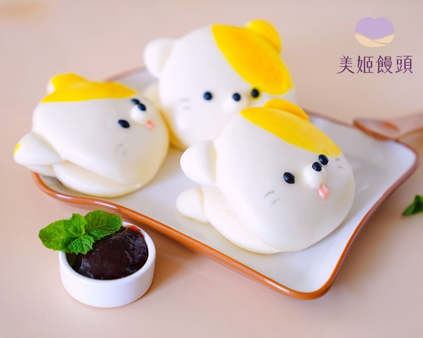 美姬饅頭 - 小貓咪鮮乳造型刈包-6入-40g/顆