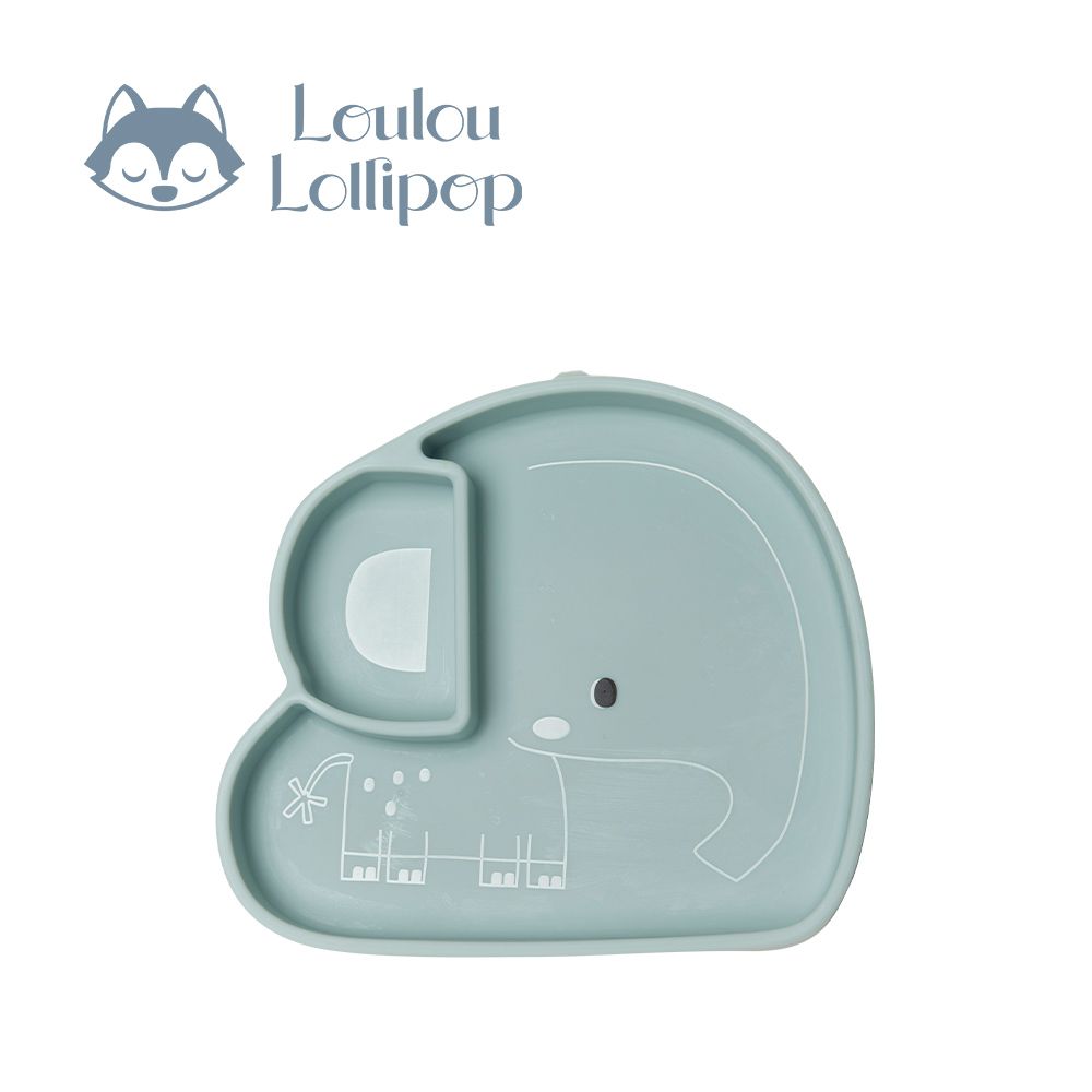 動物造型 防滑矽膠餐盤-快樂小象