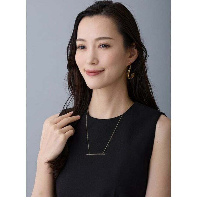 日本 Melody Accessory - 日本製 典雅華美水鑽長項鏈-長條