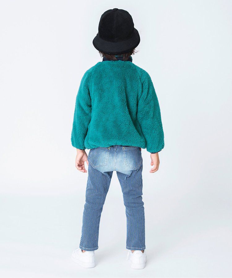 日本 BREEZE - 微立領泰迪熊保暖外套-迷彩-灰綠