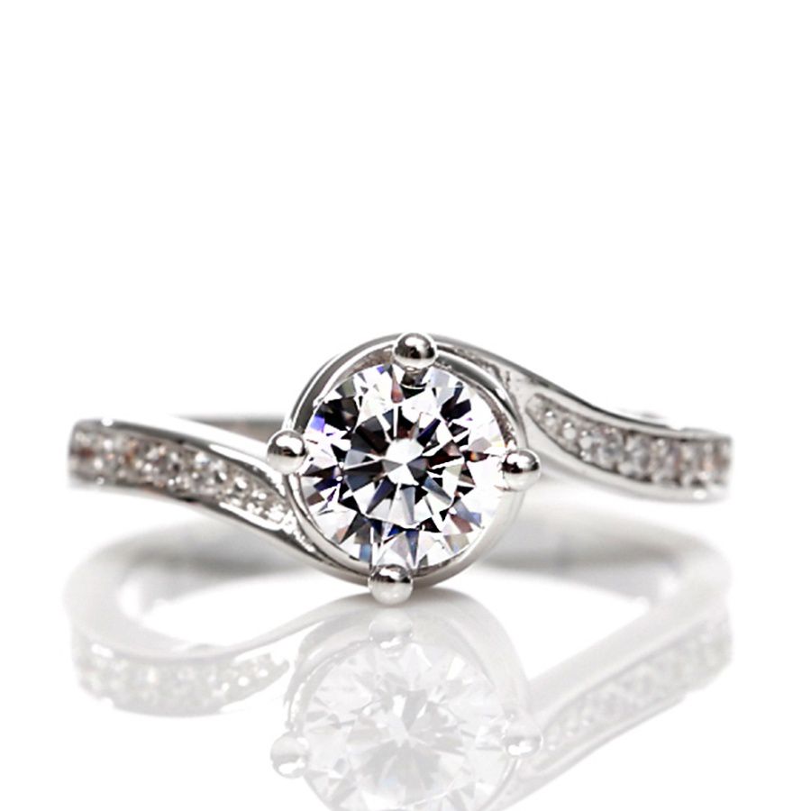 美國ILG鑽飾 - Love flow 流轉愛情 0.75克拉戒指 – 頂級美國ILG Diamond，媲美真鑽亮度的鑽飾【RI099】-加贈高級珠寶級絨布盒1個-外國抗敏材質電鍍頂級白K金色