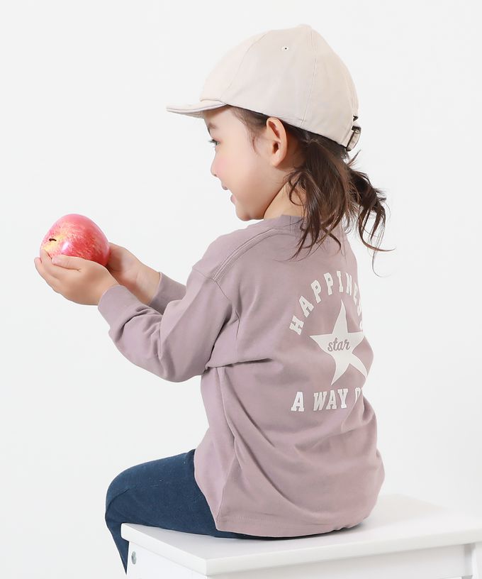 日本 devirock - 100%棉 定番印花長袖上衣-大學T-白