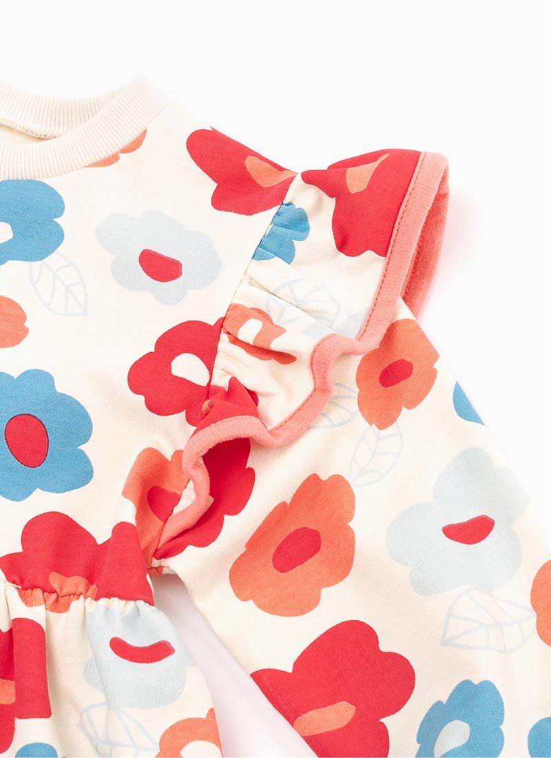 韓國 OZKIZ - (附包包)可愛花朵長袖抓腰洋裝