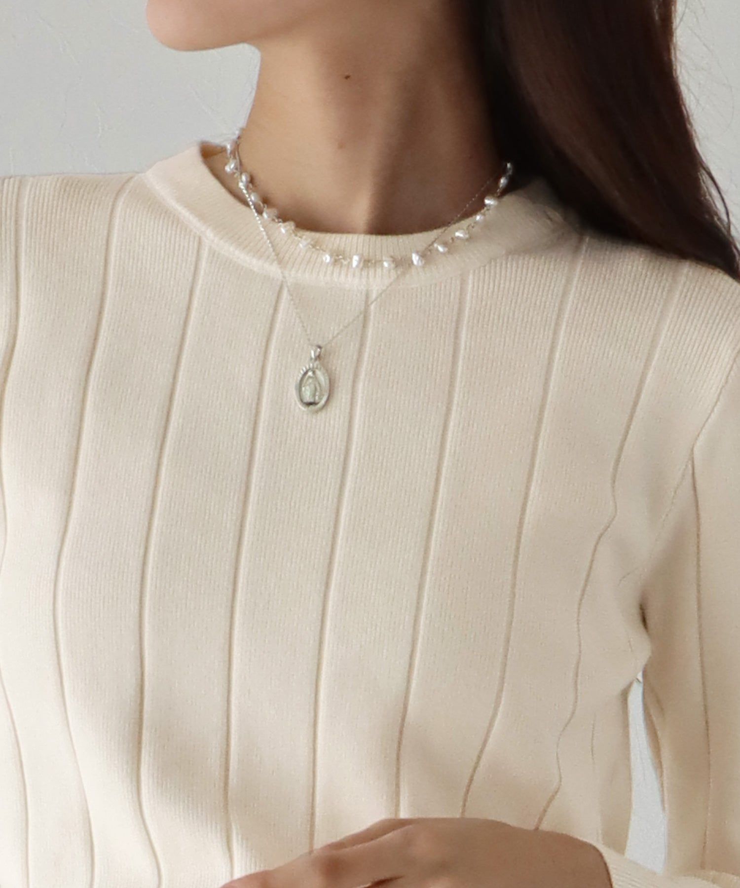 日本 BLUE EAST - 圓領粗羅紋針織上衣-紅