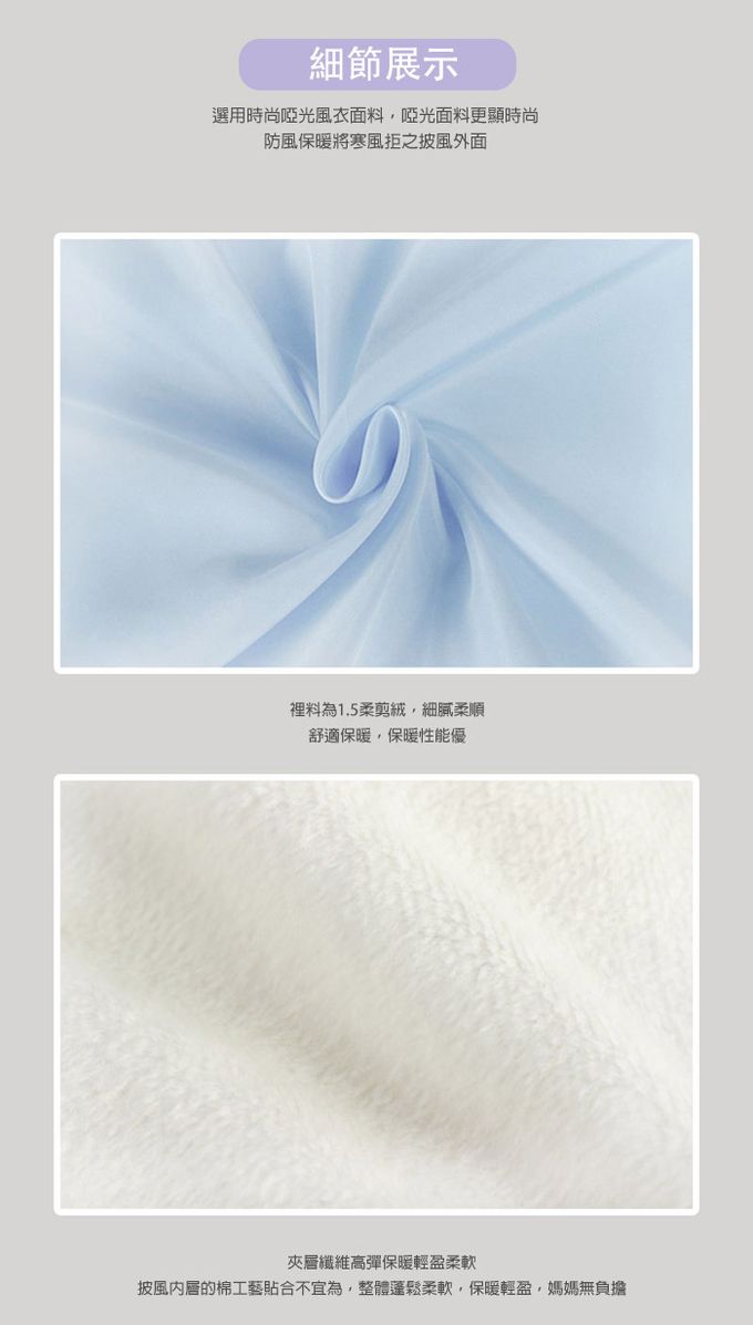 JoyNa - 嬰兒背帶保暖披風-藍色