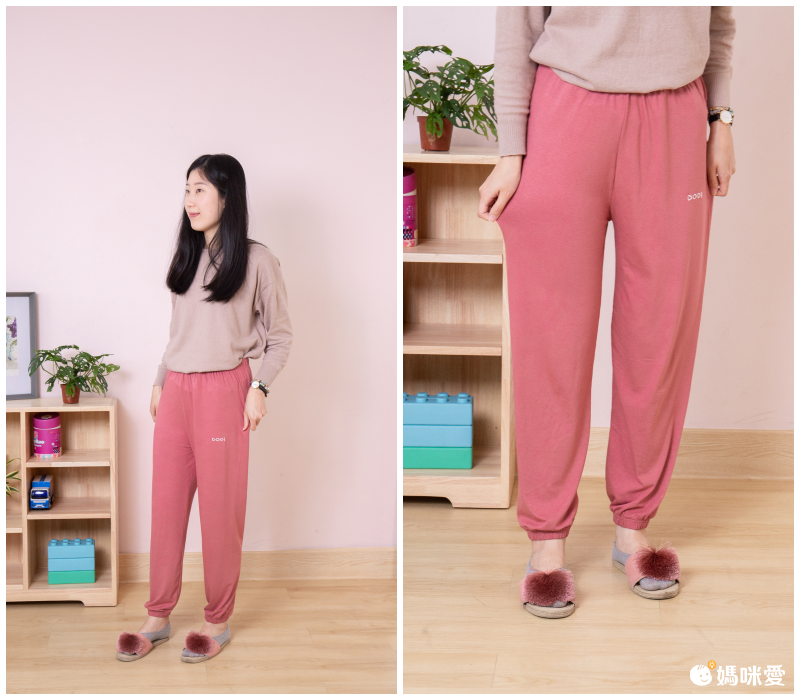 莫代爾棉質居家休閒長褲-縮口-藍色 (F)