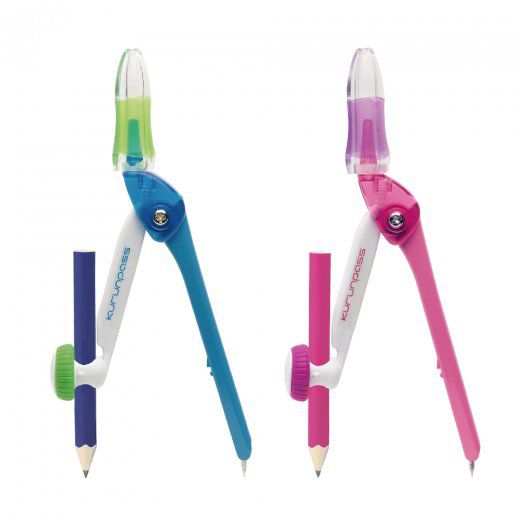 日本文具 SONIC - 省力中心軸式圓規-桃粉