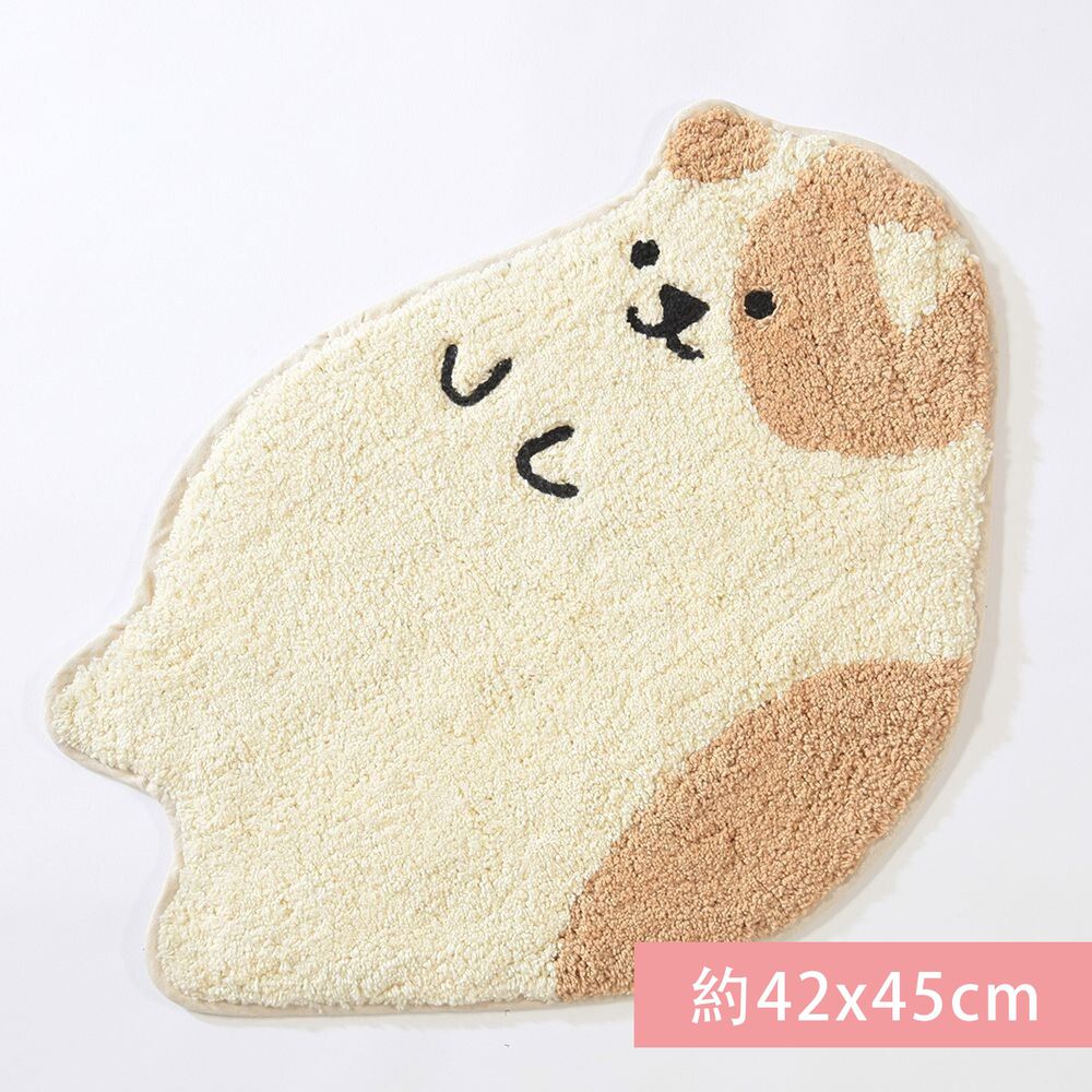 日本代購 - 造型腳踏墊-慵懶貓咪-米 (約41x45cm)