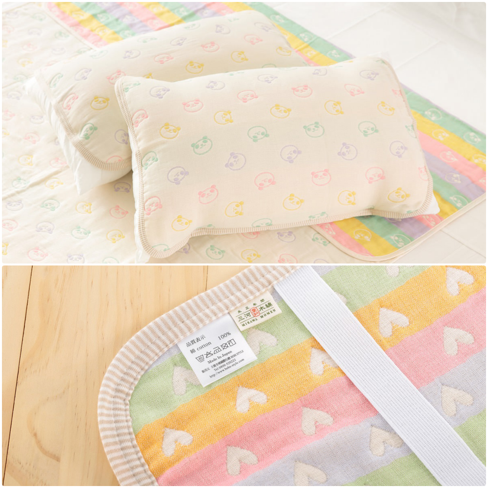 日本原裝認證 ♛ BeBe-Style三河木棉六重紗防踢背心、紗布被、浴巾、毛巾