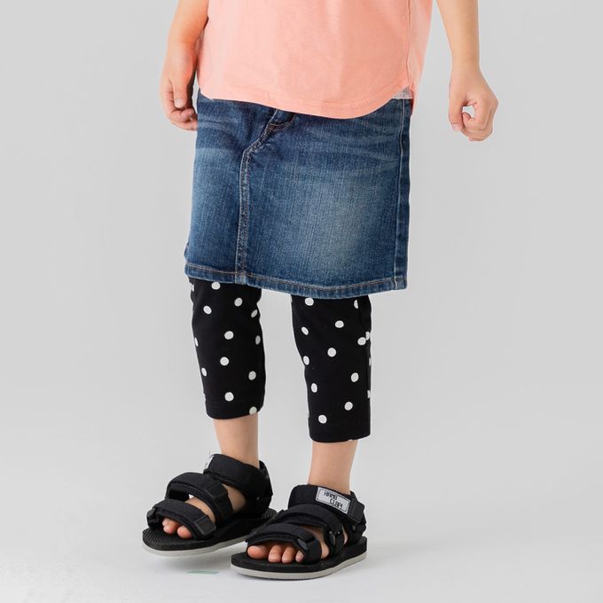 日本 Chil2 - 百搭印花彈力七分褲-花朵-奶油白