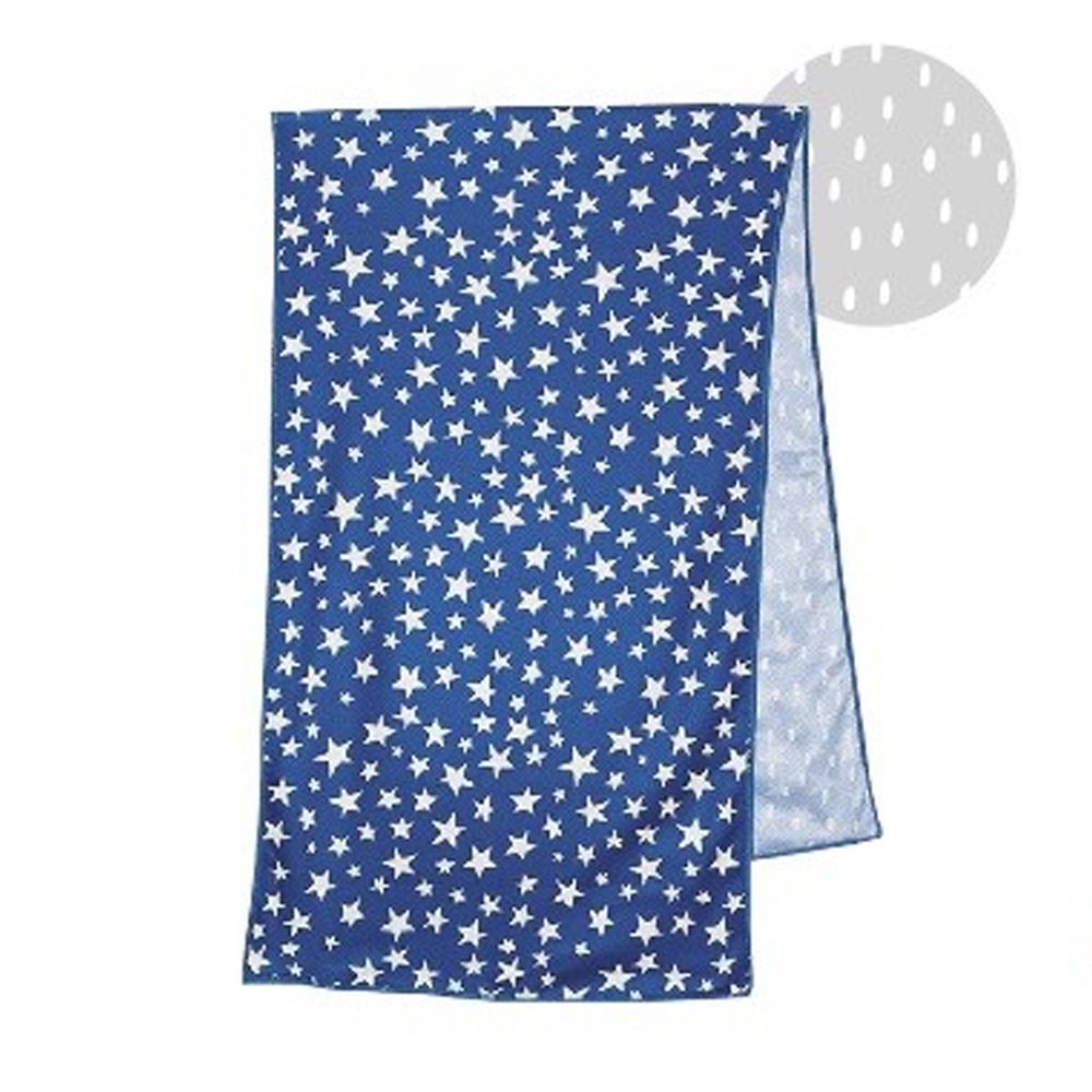 日本現代百貨 - 抗UV水涼感巾(附收納罐)-星星-深藍 (30x100cm)