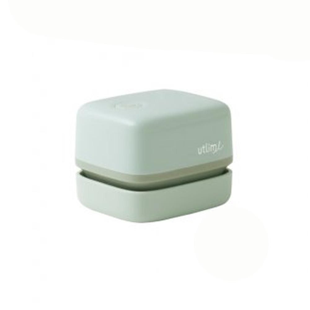 日本文具 SONIC - 電動桌面迷你吸塵器(紙屑/橡皮擦屑)-文青方型-果綠 (6×5.7×7cm)