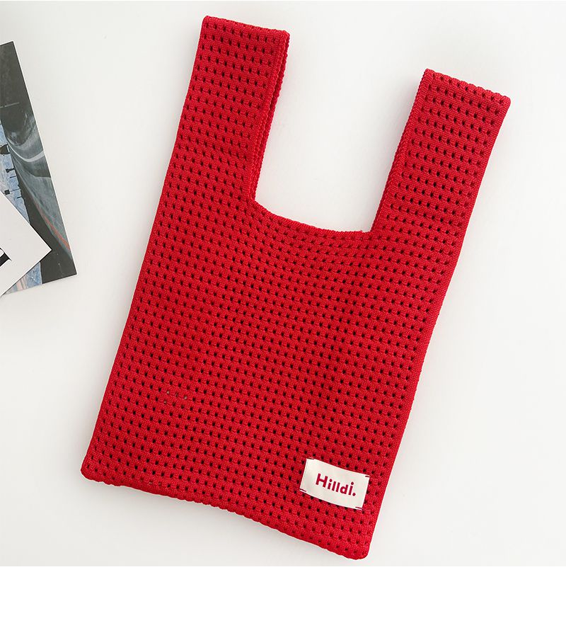 簍空休閒針織手拿包/手提包-草綠色 (20x35cm)