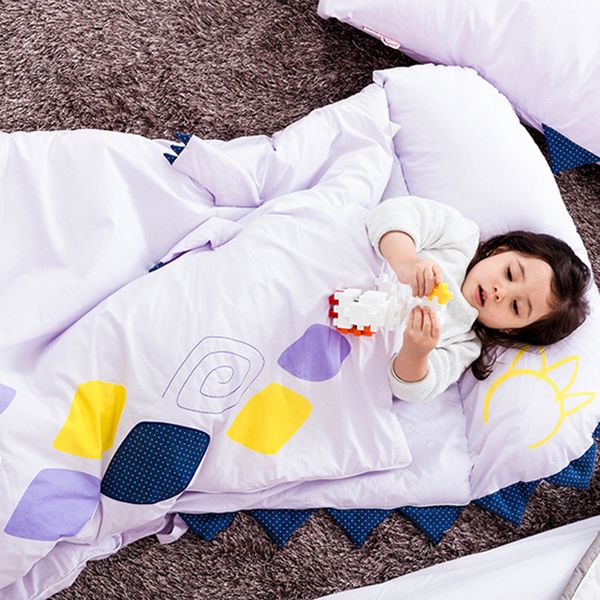 韓國Daby - 大怪獸兒童睡袋-恐龍Dinoy(淺紫) (適用：1~6歲，尺寸：80 x 135 公分 (枕頭 80x32/ 軟墊80x103公分))