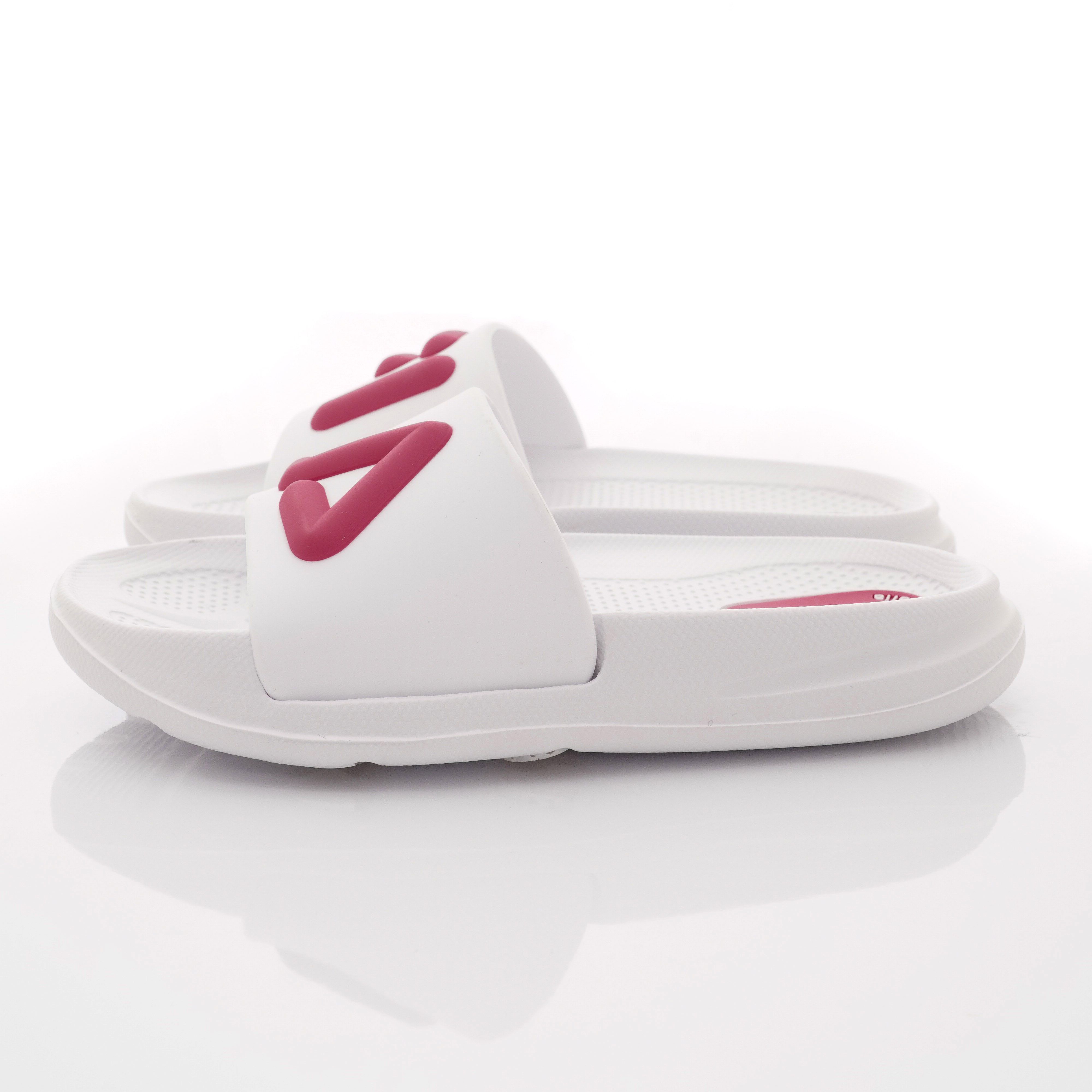 FILA - LOGO拖鞋款(中小童段)-白桃