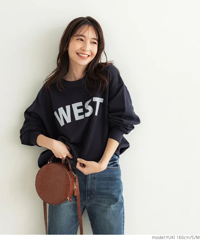 日本 COCA - 美式LOGO圓領長袖大學T-WEST-草綠