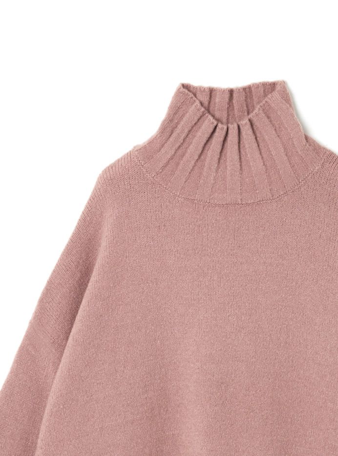 日本 GRL - 慵懶少女高領超長袖毛衣-櫻花粉