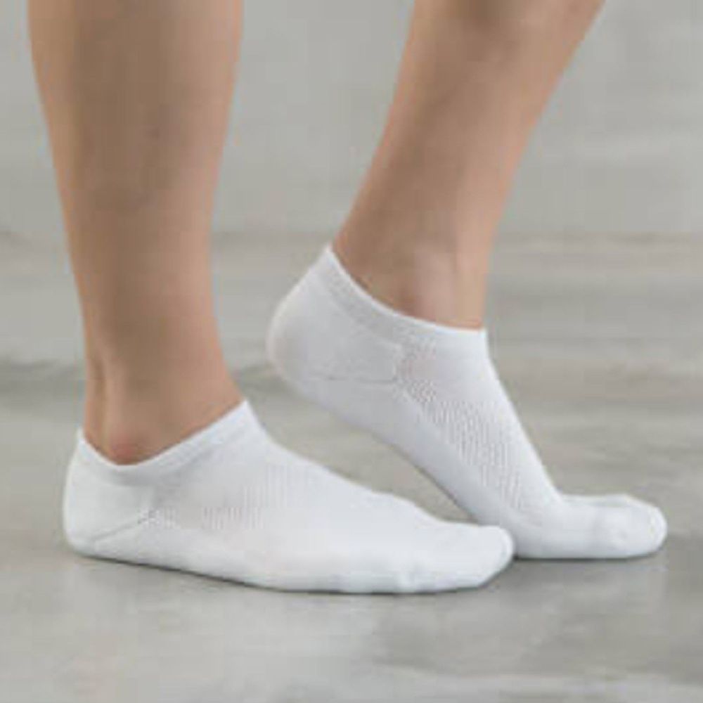 貝柔 Peilou - 貝柔機能抗菌萊卡除臭襪3入組(男氣墊船襪)-白色 (24-27cm)