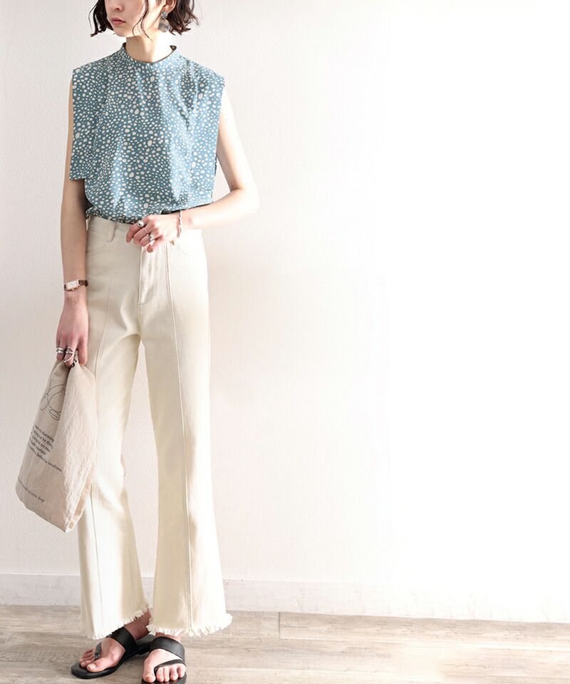 日本 Classical Elf - 優雅時尚雪紡無袖上衣-點點-春芽綠