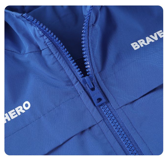 加絨連帽防水外套-黑色