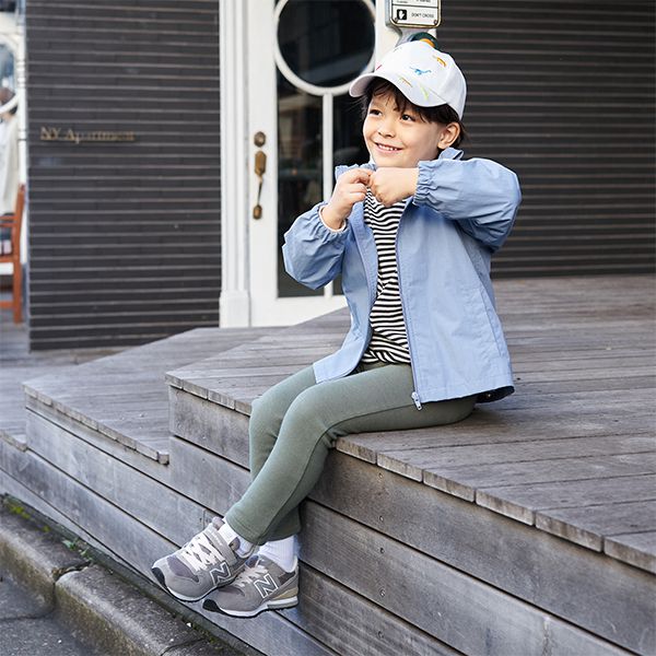 日本 b-ROOM - 潑水加工 連帽2WAY防風外套(附收納袋)-恐龍-軍綠