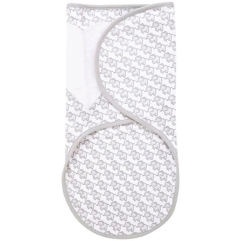 英國 JoJo Maman BeBe - 100%純棉懶人包巾(可包覆肚子/雙腳)-淺灰大象