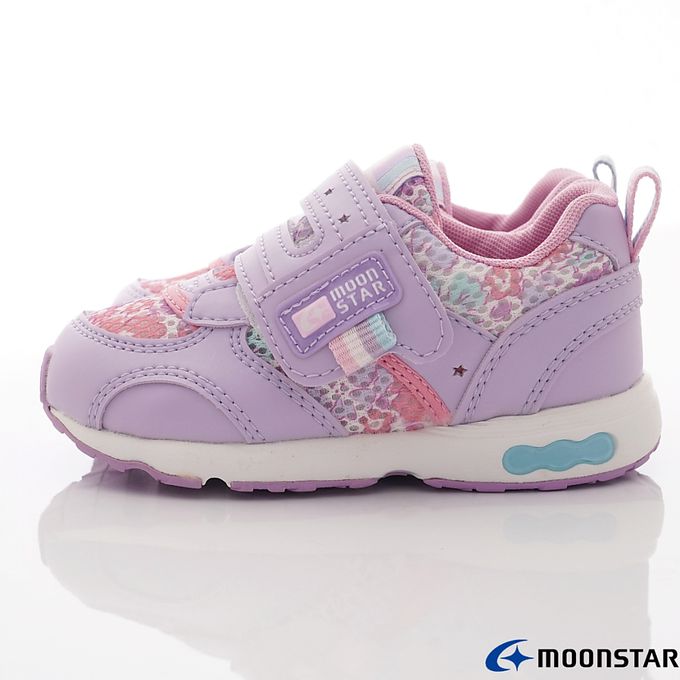Moonstar日本月星 - 月星速乾機能運動款(中小童段)-運動鞋-紫/花