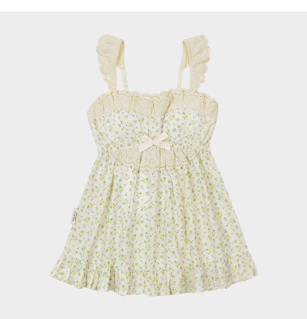 韓國 ULLALA - 天真浪漫無袖睡衣(兩件式) (FREE)