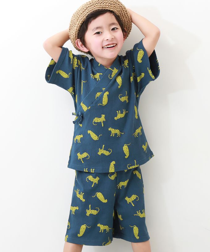 日本 devirock - 期間限定！夏日風情甚平套裝-花豹-深藍