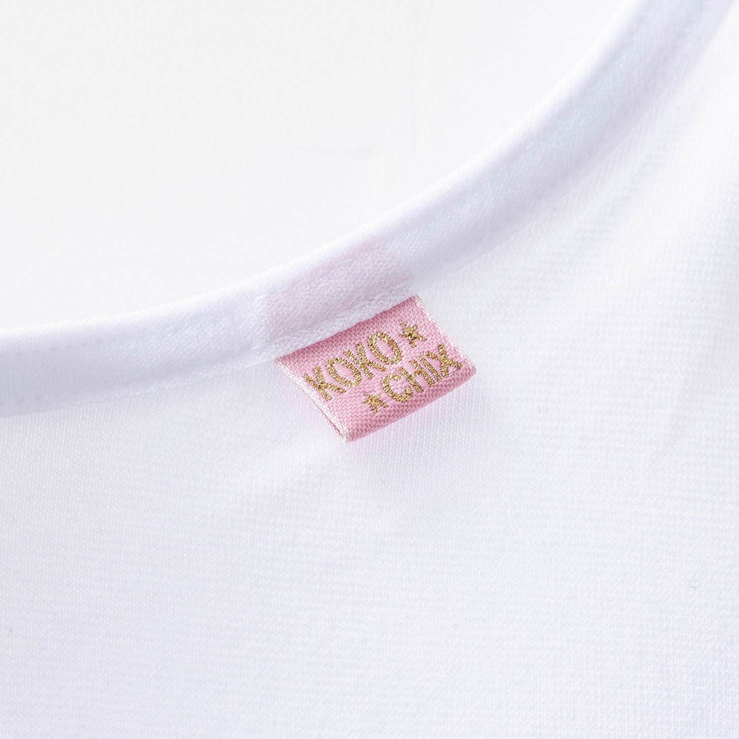 日本 GARAU - 混棉附Bra少女內衣/內搭胸衣(2件組)-白