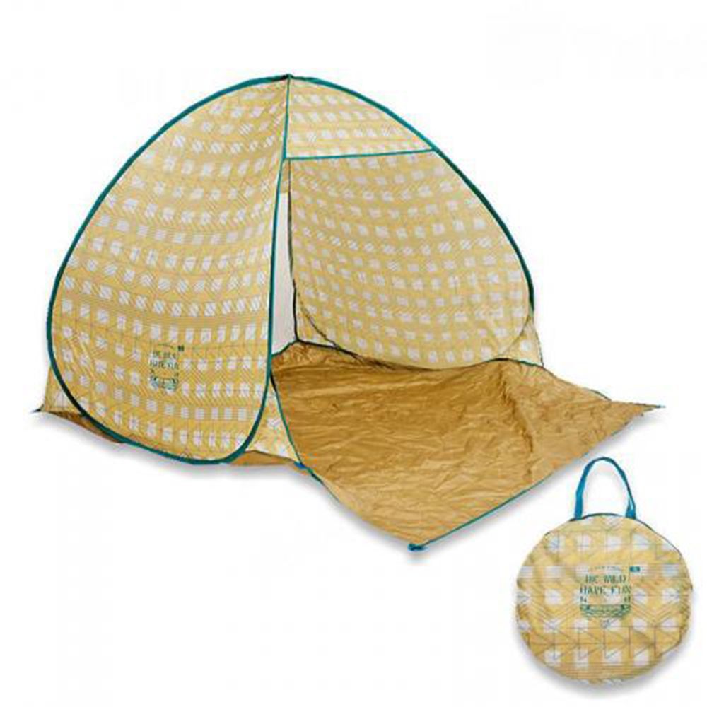 日本 BISQUE - 抗UV防潑水輕巧帳篷-暖黃幾何