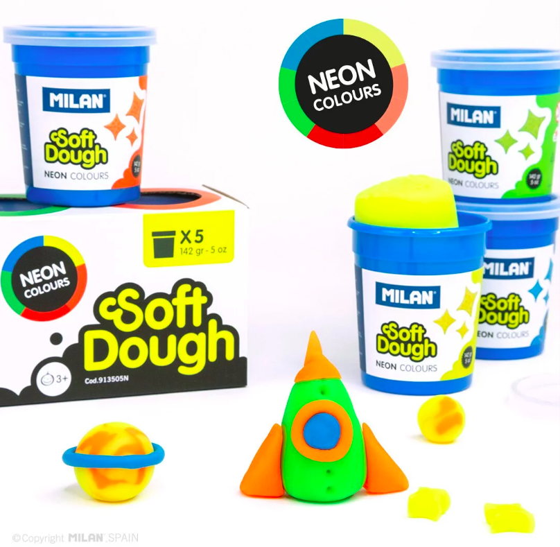 MILAN - 捏捏麵團好好玩黏土-霓虹糰子(5色入)