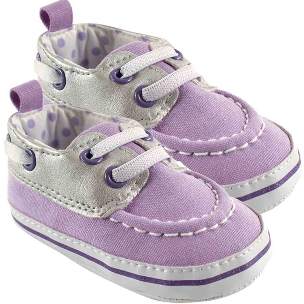 美國 Luvable Friends - 嬰幼兒防滑學步鞋-紫色素面鞋 (6-12M)