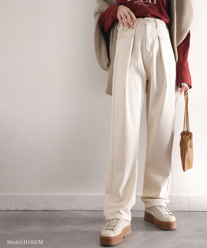 日本 Classical Elf - [熱銷NO.1]  舒適顯瘦打褶長褲-卡其