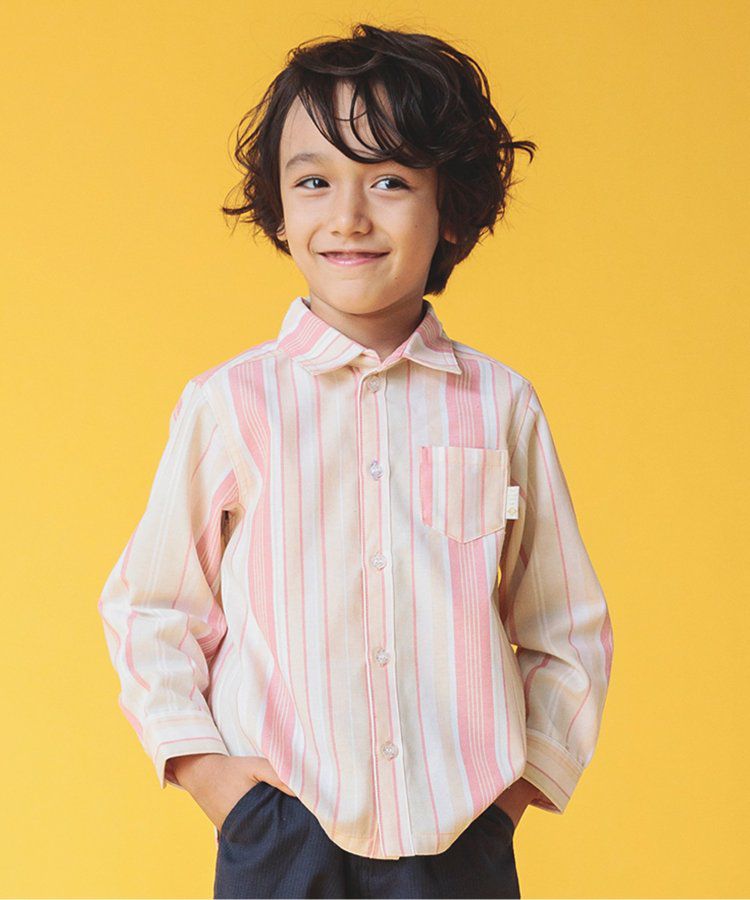 日本 BREEZE - [推薦]氣質系正式領長袖襯衫-素面-米白