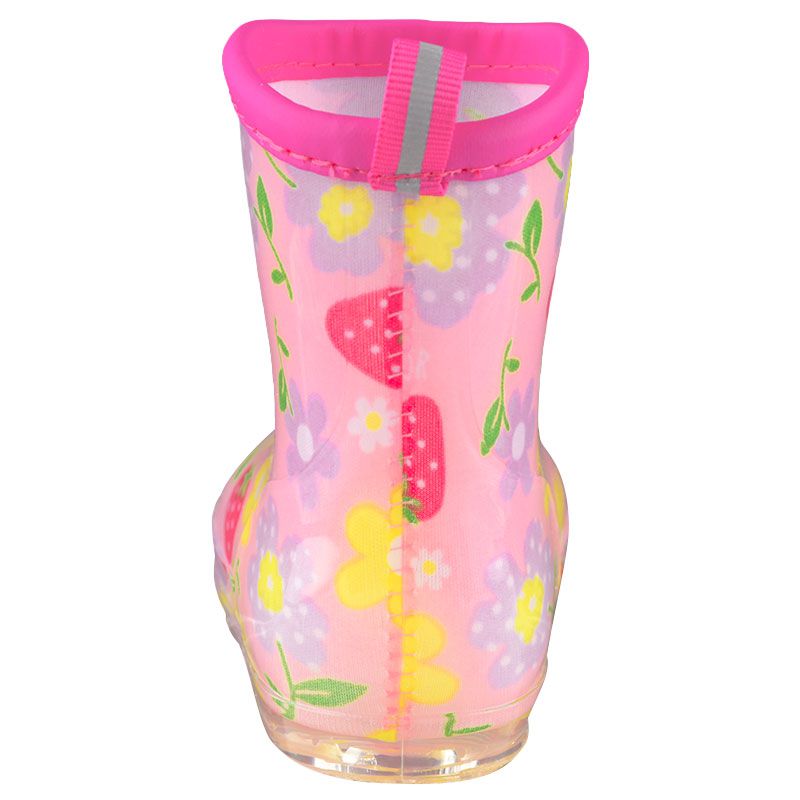 akachan honpo - 雨鞋-草莓花朵-粉紅色