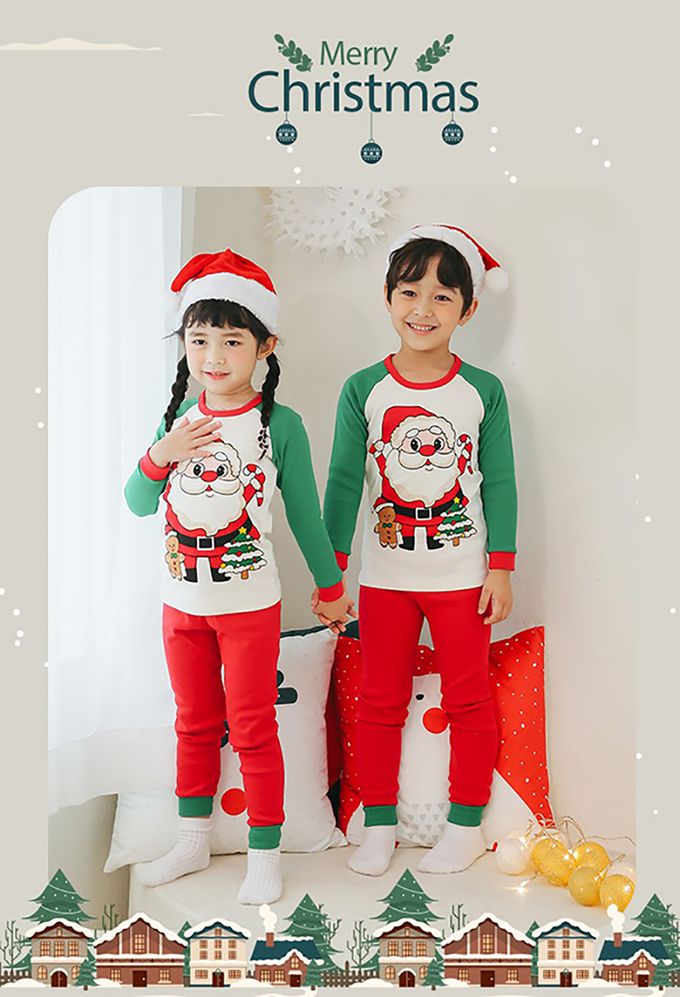 正韓 Puco - 超優質嬰幼兒/兒童長袖100% 有機純棉家居服/睡衣-聖誕老公公