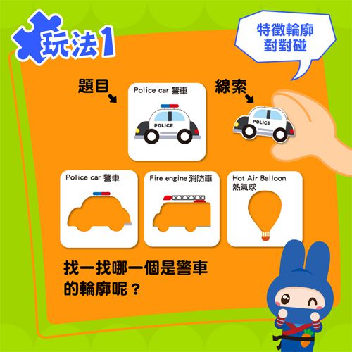 認知拼圖卡-交通工具猜一猜