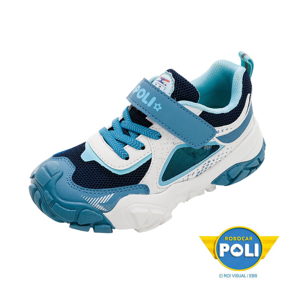 POLI 波力救援小英雄 - POLI 童款 運動鞋 POKR34276-排汗透氣網布-藍白-(中大童段)