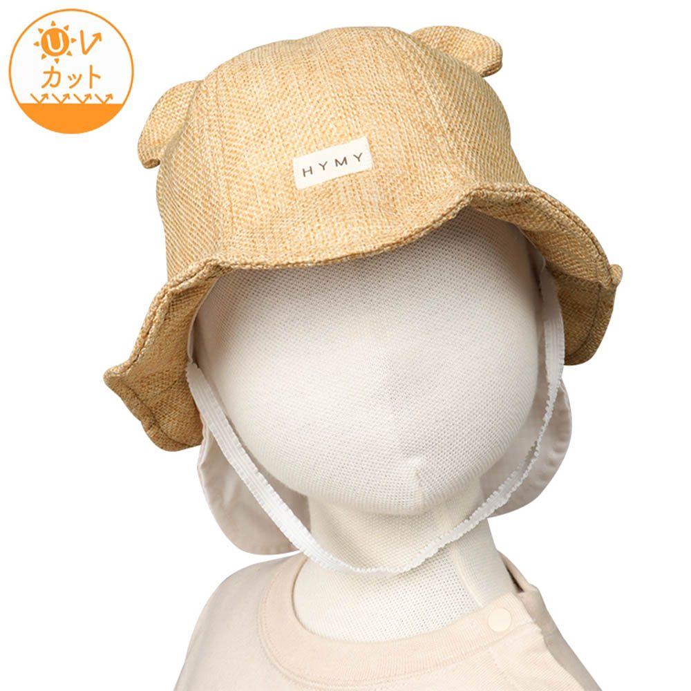 鬱金香帽-小熊 可洗夏季材質-咖啡色