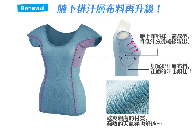 腋下乾爽【日本千趣會】吸汗涼感內搭