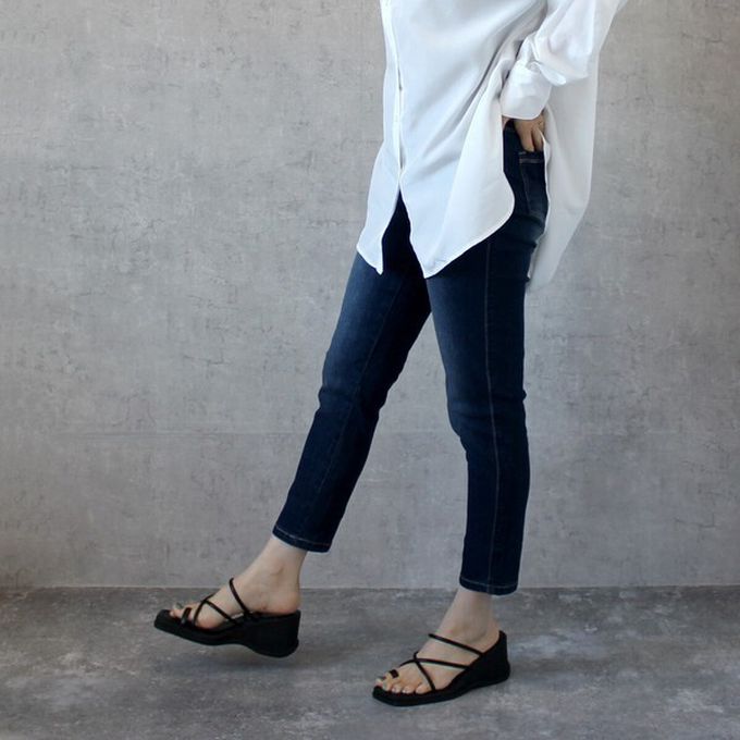 日本女裝代購 - Coolish 接觸涼感舒適快乾合身九分褲-深藍