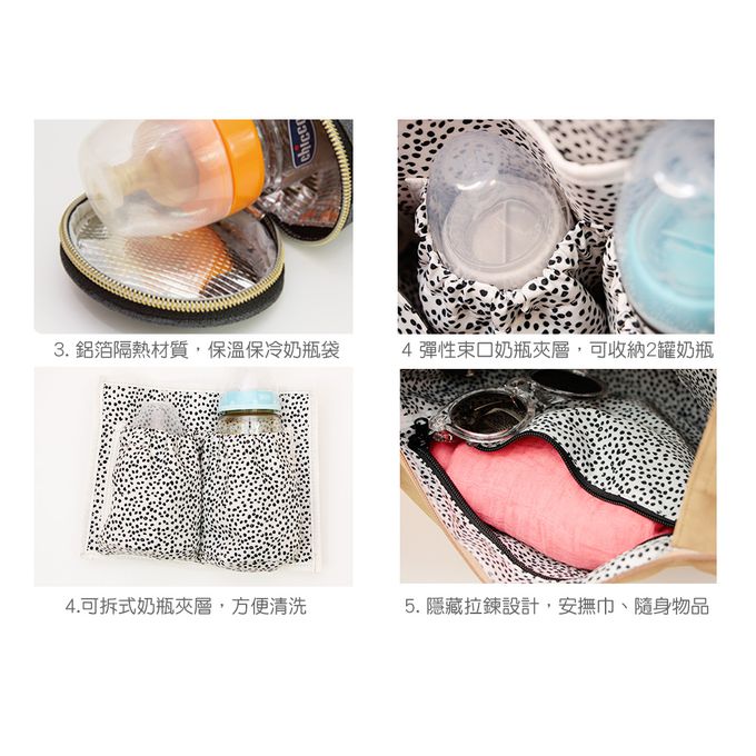 德國 Lassig - 純色質感皮革肩背媽媽包-奶茶駝-含尿布墊+推車掛勾+保溫瓶收納包