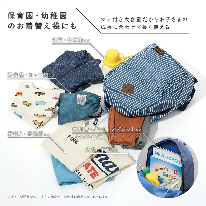 日本 ZOOLAND - 機能大容量童趣風減壓兒童背包(14L)-素面-丹寧藍 (35x26x14cm)