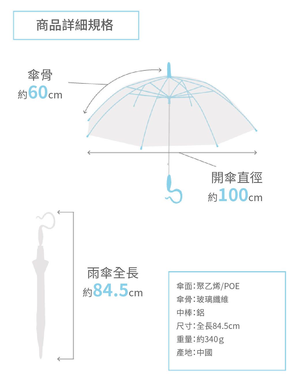日本Caetla - Evereon可替換式環保輕量傘-組合派對-藍色