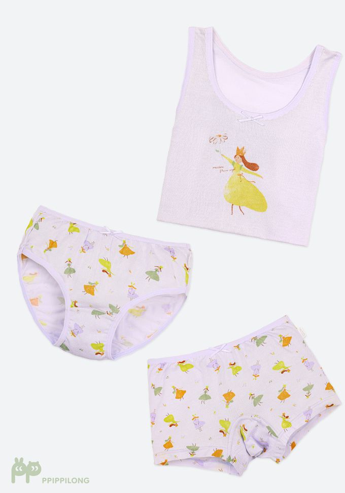 韓國 Ppippilong - 莫代爾親膚背心內衣(女寶)-童話公主-淡紫