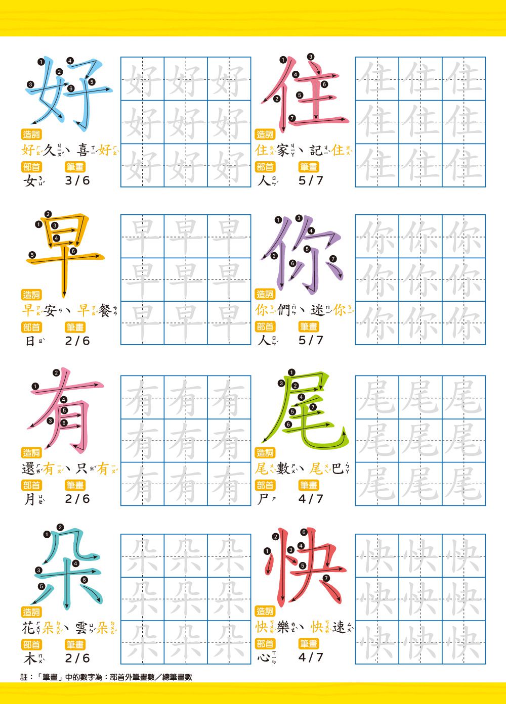 凹槽練習本：我的第一套魔法練習寫字書-小一國字先修-內含1本魔法練習寫字書、1款小魚造型握筆器、1隻可愛筆管、4支魔法消失筆芯