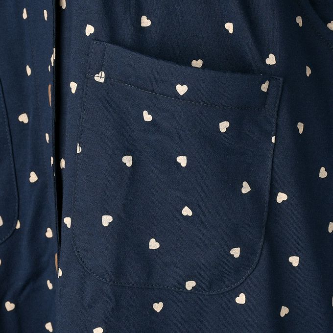 akachan honpo - 長袖家居服-愛心-深藍色 (M~L)