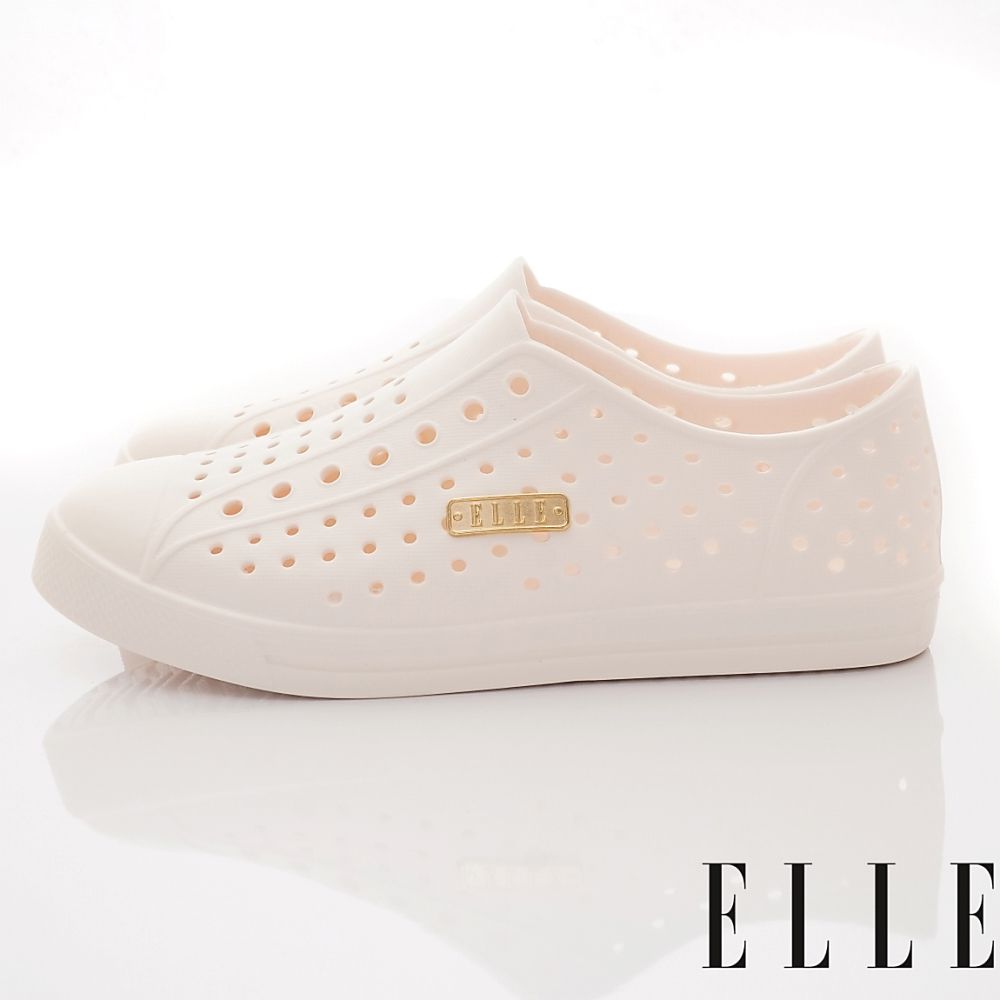 ELLE - 台灣製洞洞輕便鞋(中大童段)-休閒鞋-白